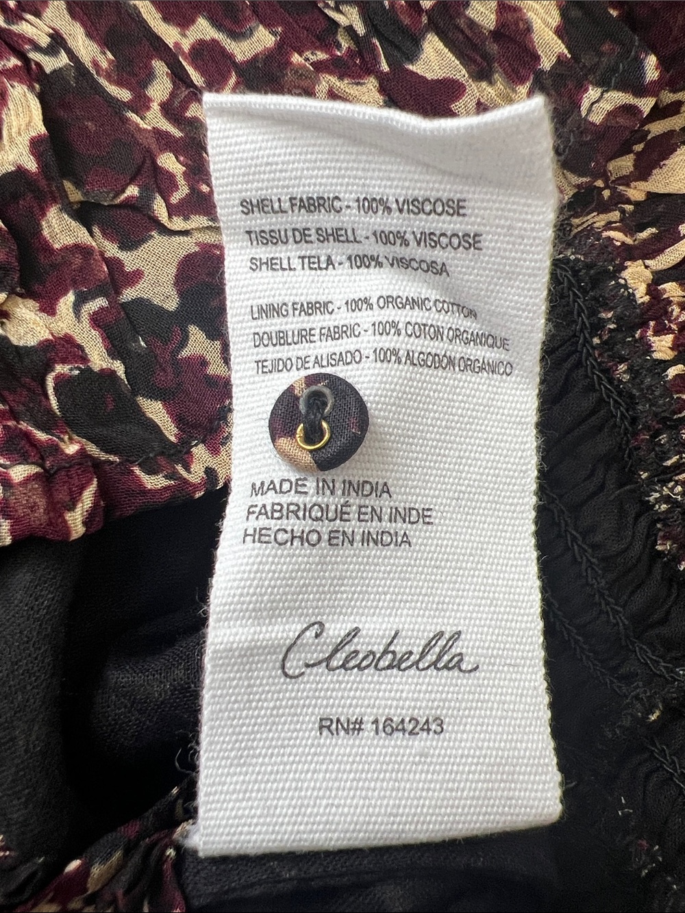 NWT Cleobella Noreen Medici Print Smocked Peplum Blouse XS Boho Sheer Sleeve - Picture 10 of 12